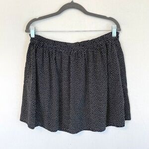 MNG Size Medium Casual Paper Bag Waist Mini Skirt Black White Polka Dots Pockets